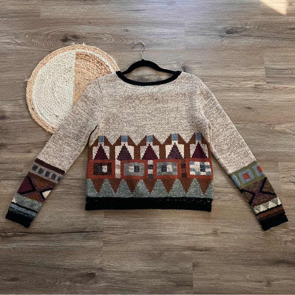 Peruvian Connection Geometric Knit Pullover Women… - image 8